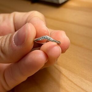 ZALES 1/20 CT. T.W. Diamond Vintage-Style Contour Band in 14K White Gold